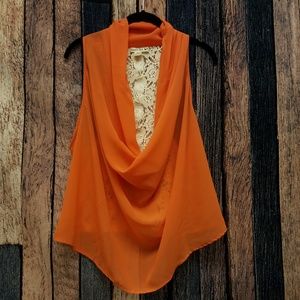 Sheer Coral Lace Layering Tank